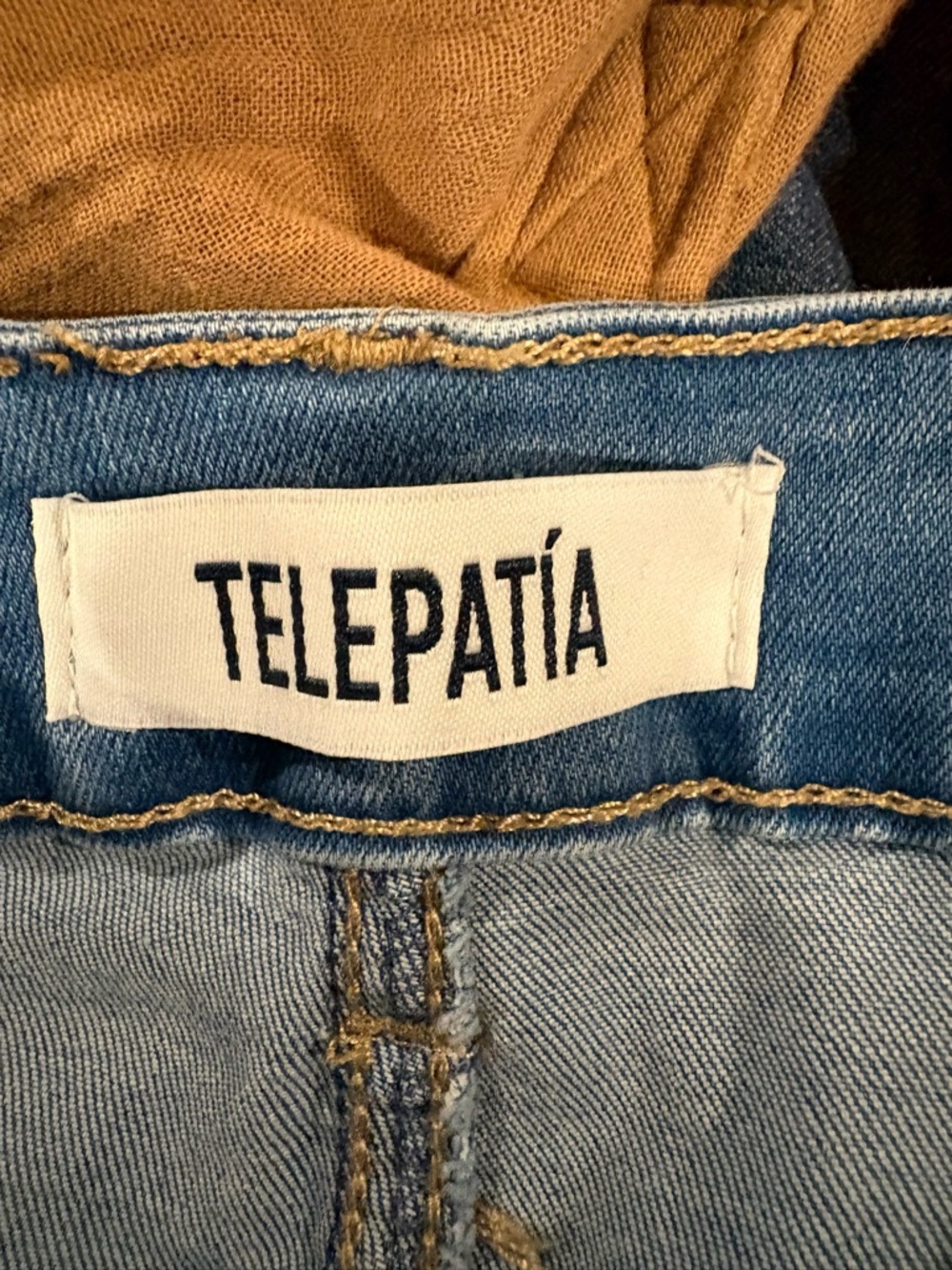 Telepatia flare leg embroidered jeans stretchy sz 9 29 blue boho hippie - Picture 4 of 6